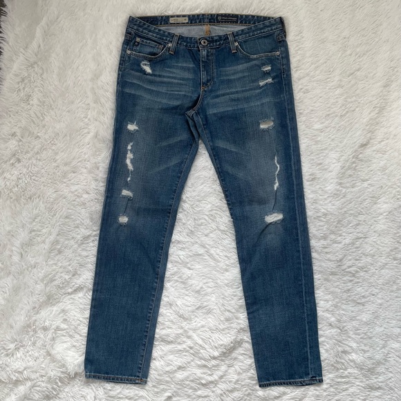 Adriano Goldschmied Distressed Cropped Jeans - Picture 1 of 6